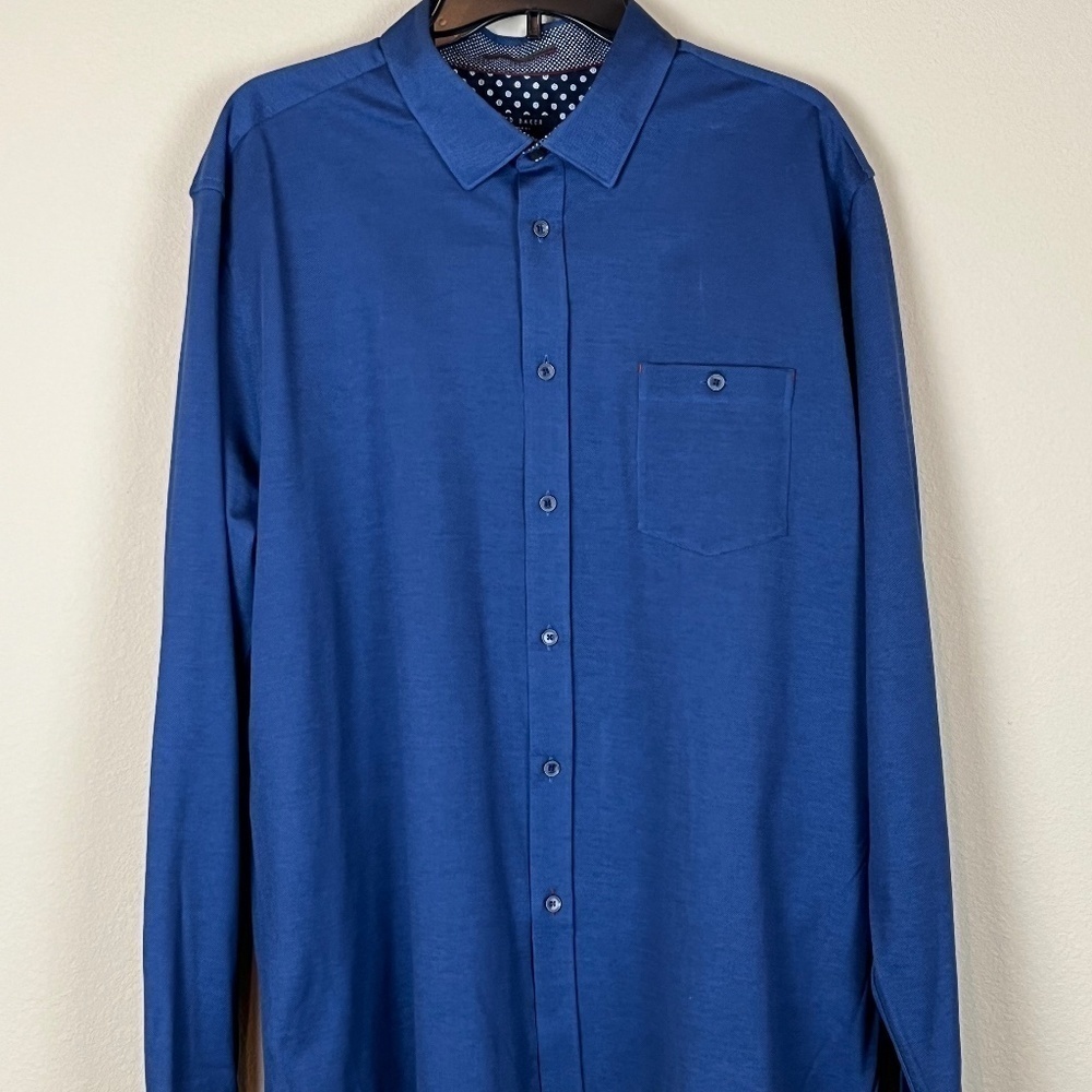Ted Baker London blue with patterned lining dress shirt